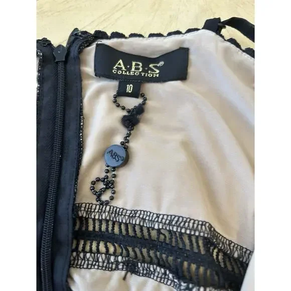 VTG Y2K Black Lace Overlay Dress Romantic Whimsygoth Sexy Vixen Cocktail Sz 10 - Picture 13 of 16